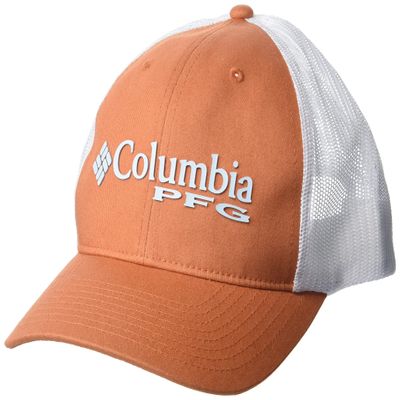 Columbia Unisex PFG Trucker Snap Back, Island Orange/Spring Blue, One Size