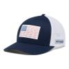 Columbia Unisex PFG Fish Flag Mesh Ball Cap - Low, Collegiate Navy/PNW Flag, Small/Medium view 3