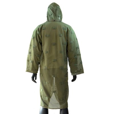 3D Leafy Camo Suit,Hunting Suit Desert Woodland Includes Jacket Hood Drawstring Bag Tactical Gear Clothing for Airsoft, Wildlife Photography Halloween,Youth Teens Kids (Color : Green)