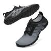 Racqua Beach Water Shoes for Men Quick Dry Barefoot Aqua Athletic Sneakers Sports Shoes Swim Surf Gradient Grey/Black 12.5 W/11.5 M view 1