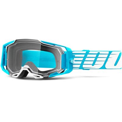 100% ARMEGA Premium Protective Goggle (Oversized Sky - Clear Lens)