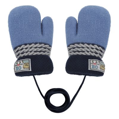 Toddler Kids Cute Bear Knitted Mitten Winter Soft Warm Fluffy Fleece Lined Gloves 1-3 Years Old Boy Girl Thermal Cold Weather Gloves Gift