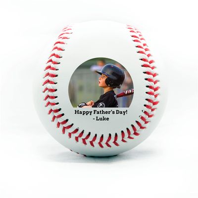 Personalized Baseball - Best Dad Ever Printed Gift Custom Practice Baseball - Official Size-Thanks Dad Design Real Leather Baseball