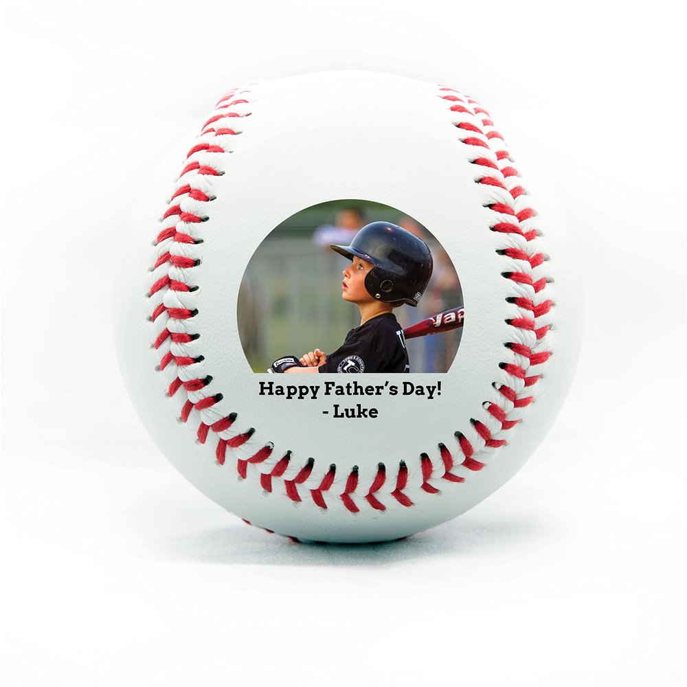 Personalized Baseball - Best Dad Ever Printed Gift Custom Practice Baseball - Official Size-Thanks Dad Design Real Leather Baseball