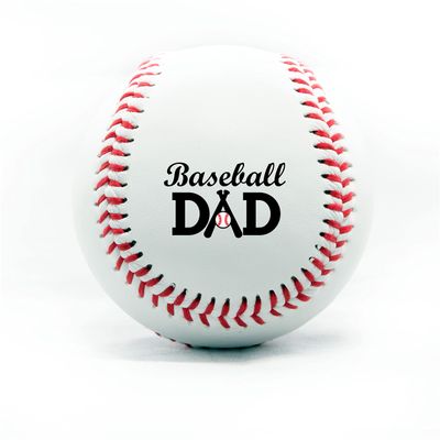 Personalized Baseball - Best Dad Ever Printed Gift Custom Practice Baseball - Official Size-Thanks Dad Design Real Leather Baseball