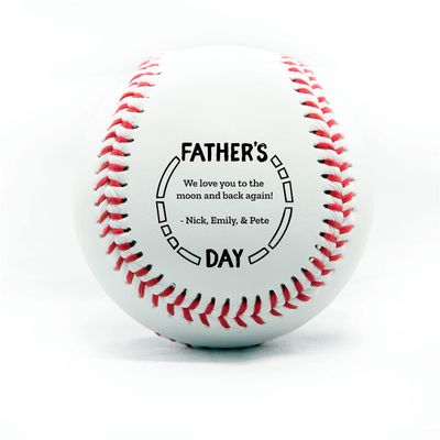 Personalized Baseball - Best Dad Ever Printed Gift Custom Practice Baseball - Official Size-Thanks Dad Design Real Leather Baseball