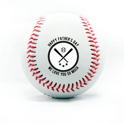 Buffalo Bottle Craft Personalized Baseball - Best Dad Ever Printed Gift Custom Practice Baseball - Official Size-Thanks Dad Design Real Leather Baseball
