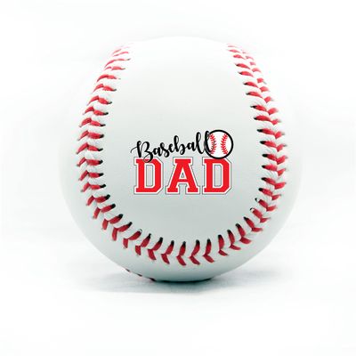 Personalized Baseball - Best Dad Ever Printed Gift Custom Practice Baseball - Official Size-Thanks Dad Design Real Leather Baseball
