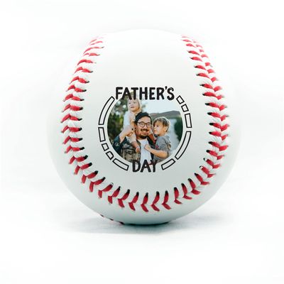 Personalized Baseball - Best Dad Ever Printed Gift Custom Practice Baseball - Official Size-Thanks Dad Design Real Leather Baseball