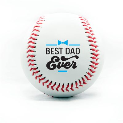 Personalized Baseball - Best Dad Ever Printed Gift Custom Practice Baseball - Official Size-Thanks Dad Design Real Leather Baseball