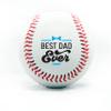 Personalized Baseball - Best Dad Ever Printed Gift Custom Practice Baseball - Official Size-Thanks Dad Design Real Leather Baseball view 1
