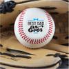 Personalized Baseball - Best Dad Ever Printed Gift Custom Practice Baseball - Official Size-Thanks Dad Design Real Leather Baseball view 2