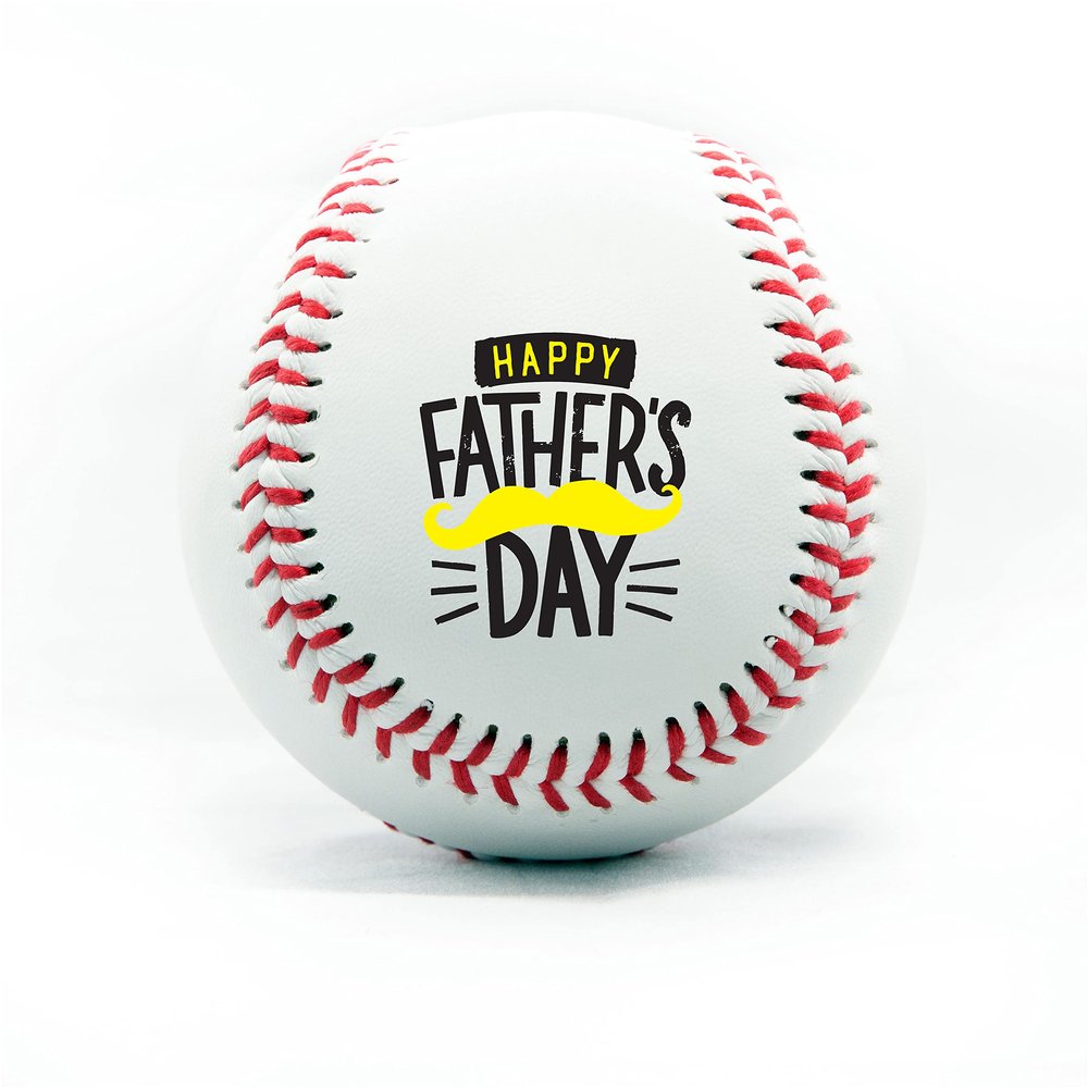 Personalized Baseball - Best Dad Ever Printed Gift Custom Practice Baseball - Official Size-Thanks Dad Design Real Leather Baseball