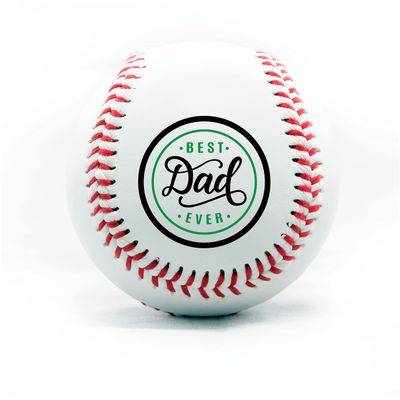 Personalized Baseball - Best Dad Ever Printed Gift Custom Practice Baseball - Official Size-Thanks Dad Design Real Leather Baseball