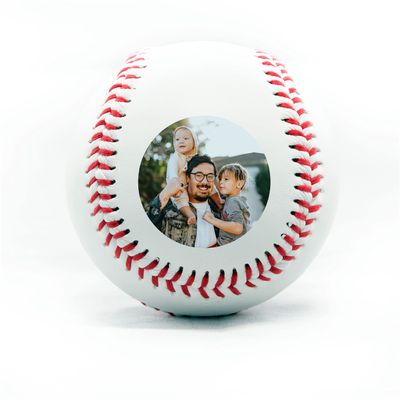 Personalized Baseball - Best Dad Ever Printed Gift Custom Practice Baseball - Official Size-Thanks Dad Design Real Leather Baseball