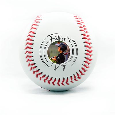 Buffalo Bottle Craft Personalized Baseball - Best Dad Ever Printed Gift Custom Practice Baseball - Official Size-Thanks Dad Design Real Leather Baseball