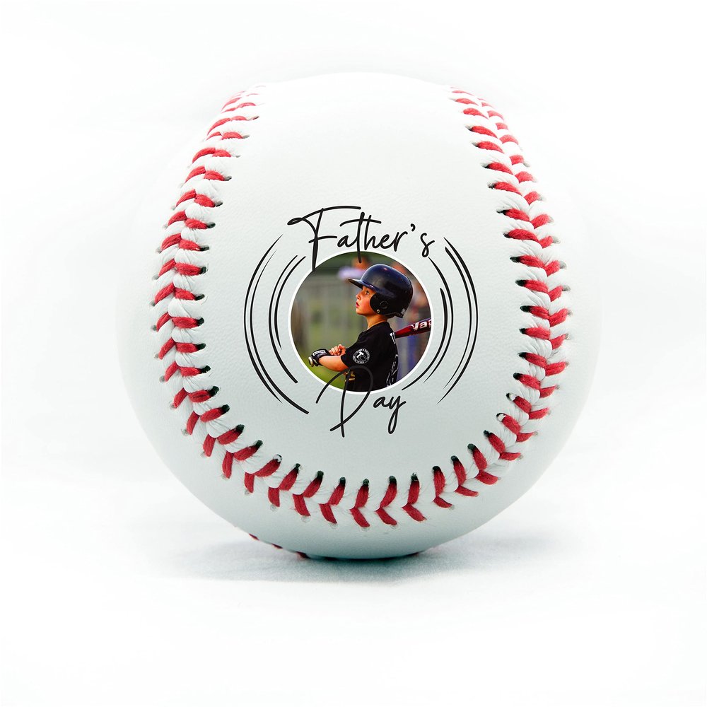 Buffalo Bottle Craft Personalized Baseball - Best Dad Ever Printed Gift Custom Practice Baseball - Official Size-Thanks Dad Design Real Leather Baseball