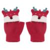 Cartoon Convertible Flip Top Gloves Toddler Kids Winter Wool Knit Fingerless Gloves with Mitten Cover for Girls Boys 2-12 Yrs view 4