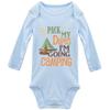 Snagminio Pack Diaper Going Camping Baby Bodysuit Romper Unisex Long Sleeve Cloths C-Blue view 1
