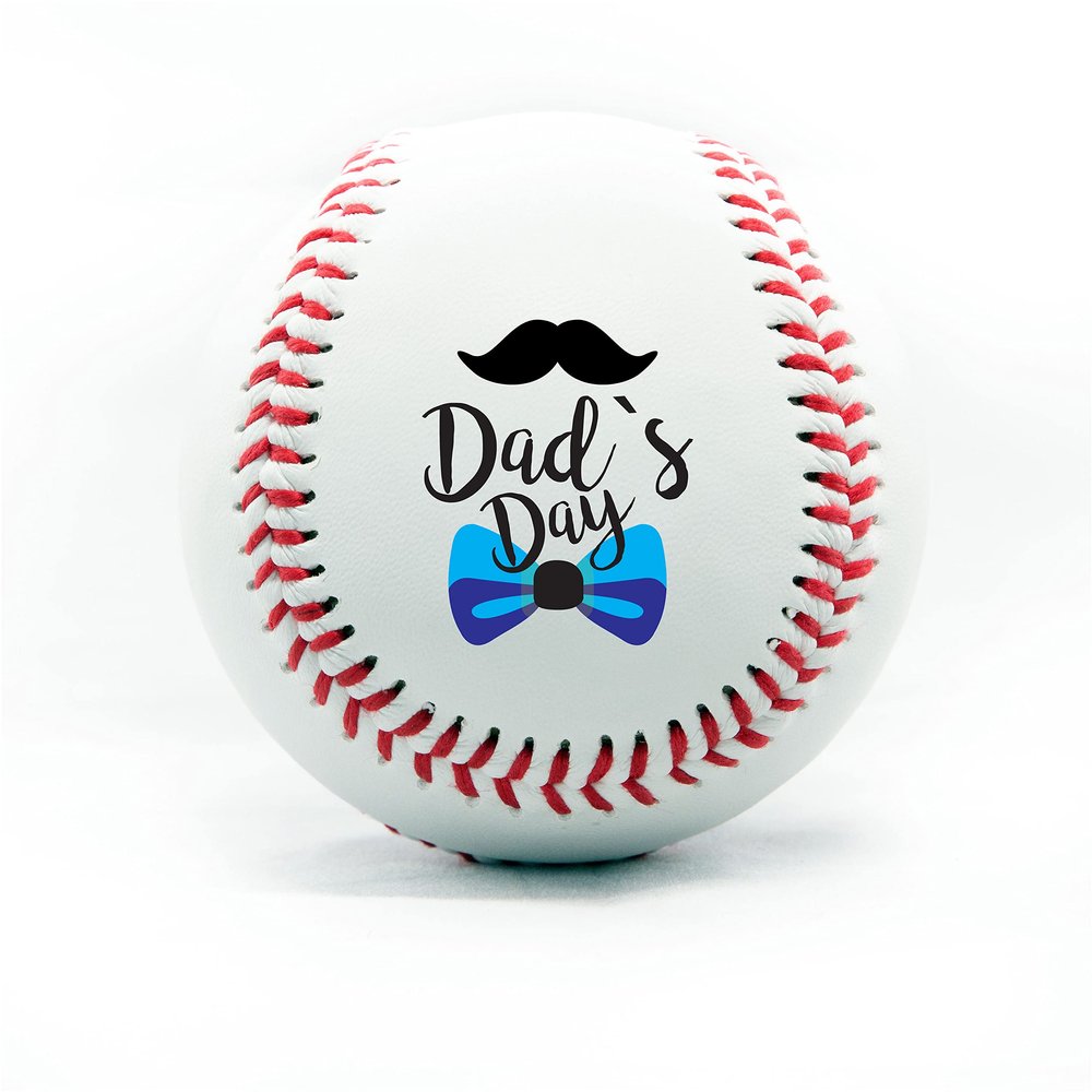 Personalized Baseball - Best Dad Ever Printed Gift Custom Practice Baseball - Official Size-Thanks Dad Design Real Leather Baseball