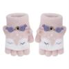 Greenery-GRE Cartoon Convertible Flip Top Gloves Toddler Kids Winter Wool Knit Fingerless Gloves with Mitten Cover for Girls Boys 2-6 Yrs view 1