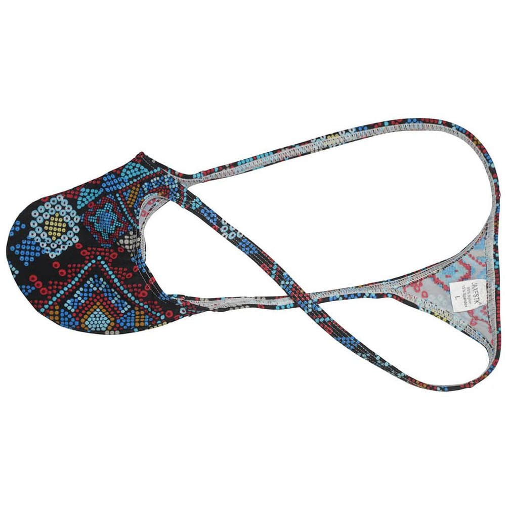OROCOJUCO Men's Posing Micro String Thong Underwear Contour Pouch G-string Hipster Tangas Competition Bikinis Shorts Mosaic XL