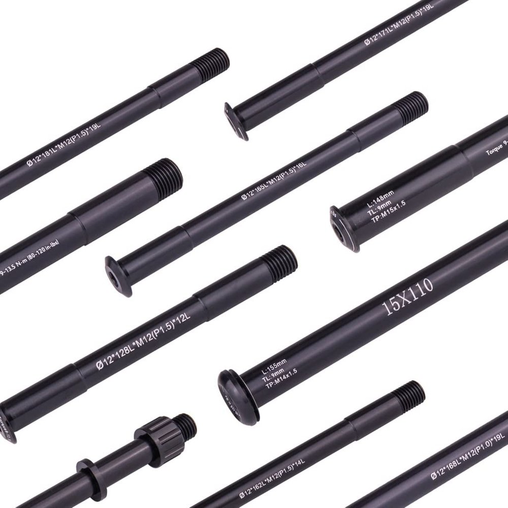 LvTu 12mm 15mm Thru Axle Mountain Road Bike Shaft Front Rear Hub Skewers Wheel Axis Hub Shaft 15x100 12x142 12x100 12x148 15x110 (Size : L:145MM TL:9MM TP:M14*1.5)