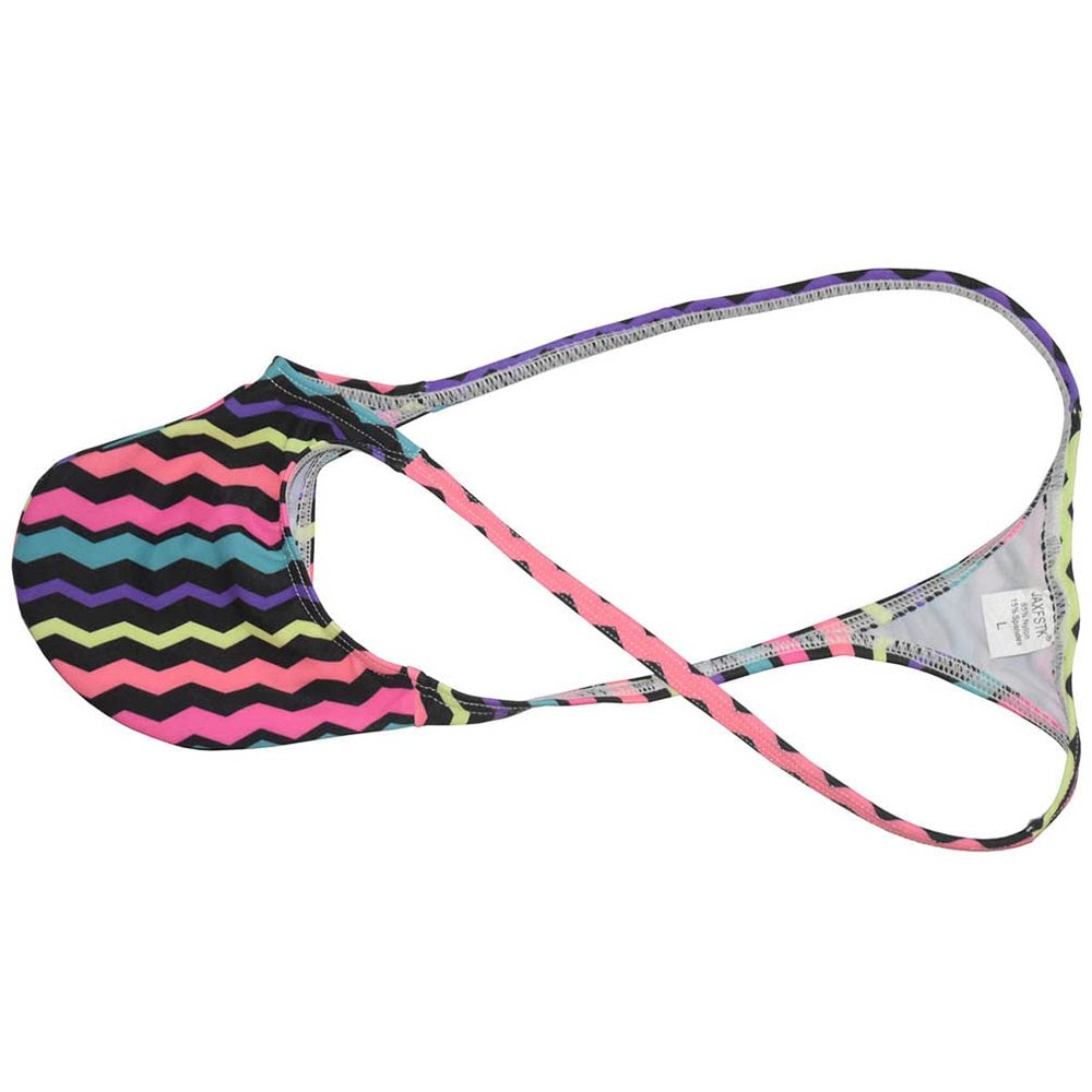 OROCOJUCO Men's Posing Micro String Thong Underwear Contour Pouch G-string Hipster Tangas Competition Bikinis Shorts Wavy Line L