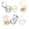1PC Geometrical Clear Glass Jewelry Box Jewelry Organize Holder Ring Box Necklace (Color : Gold) view 2