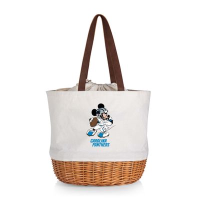 PICNIC TIME Carolina Panthers NFL Disney Coronado Canvas & Willow Basket Tote Bag