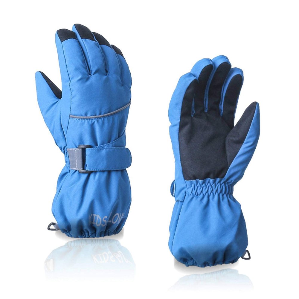NC Outdoor Sports Children Kids Ski Gloves Black Baby Winter Warm Full Finger Blue Boys Girls Snow Snowboard Gloves