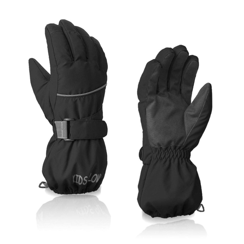 NC Outdoor Sports Children Kids Ski Gloves Black Baby Winter Warm Full Finger Blue Boys Girls Snow Snowboard Gloves