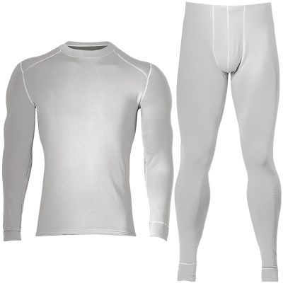 Chern Yueh Men Thermal Underwear Long Johns Set with Fleece Lined Ultra Soft Breathable Stretch Base Layer (Grey, Small)
