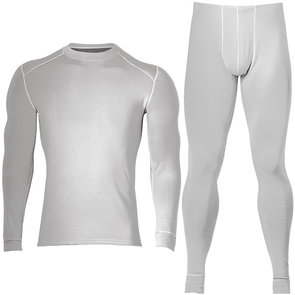 Chern Yueh Men Thermal Underwear Long Johns Set with Fleece Lined Ultra Soft Breathable Stretch Base Layer (Grey, Small)