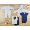 Bambini-Bambini 5 Pc Layette Baby Clothes Set Heather Grey/Navy view 1