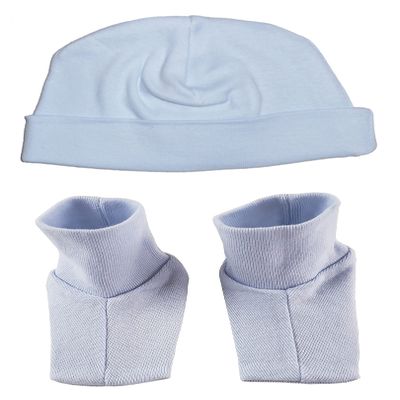 Bambini-Baby Cap & Bootie Set - Blue