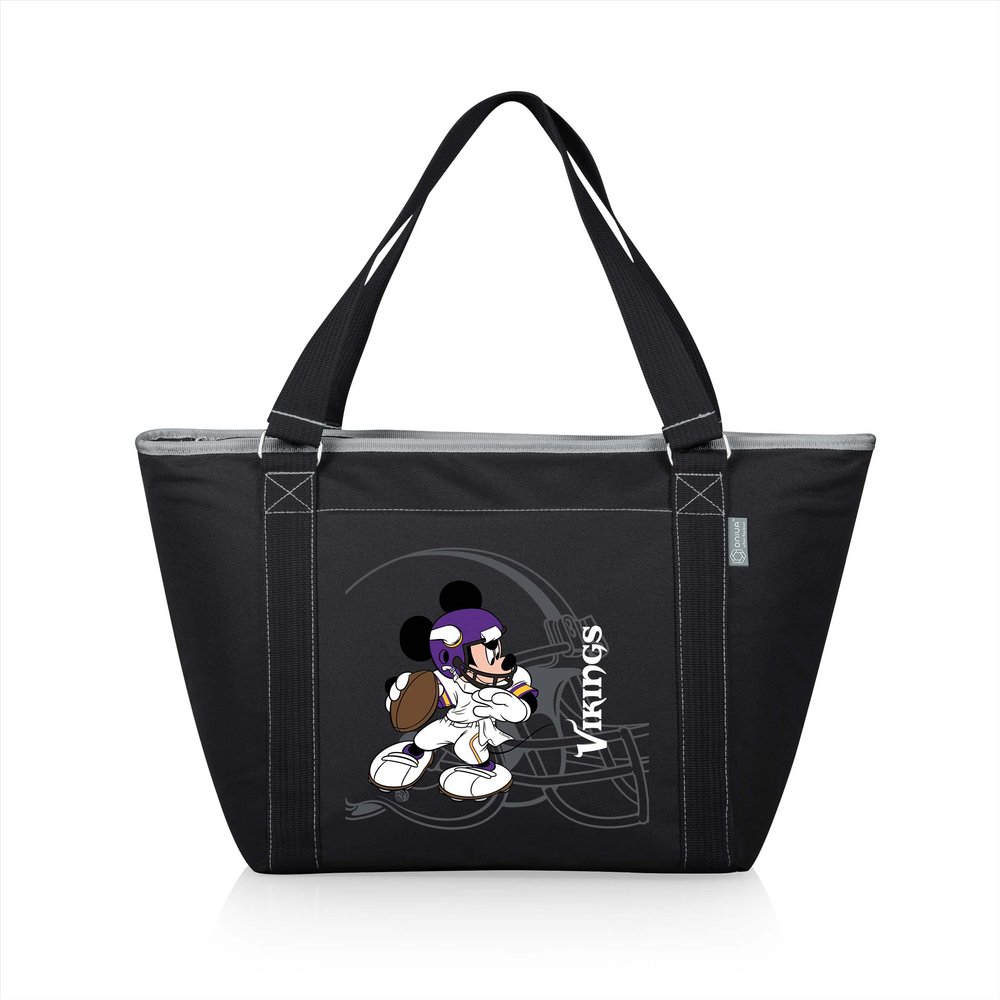 Picnic Time Black Minnesota Vikings NFL Disney Cooler Tote Bag, 12 Ounces, Polyester
