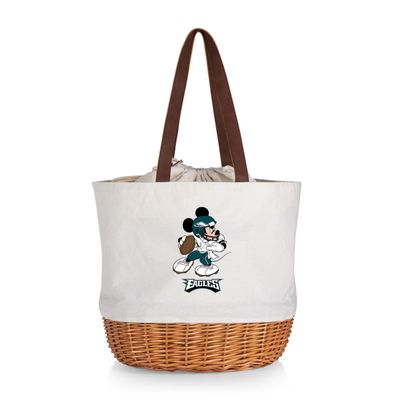 PICNIC TIME Philadelphia Eagles NFL Disney Coronado Canvas & Willow Basket Tote Bag