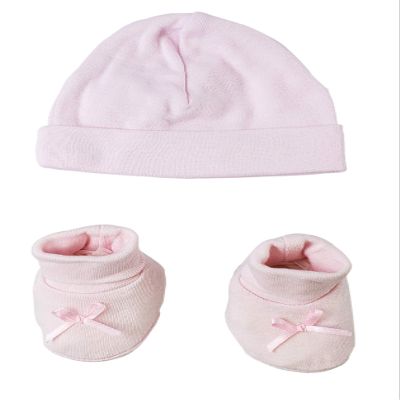 Bambini-Preemie Baby Cap & Bootie Set - Pink