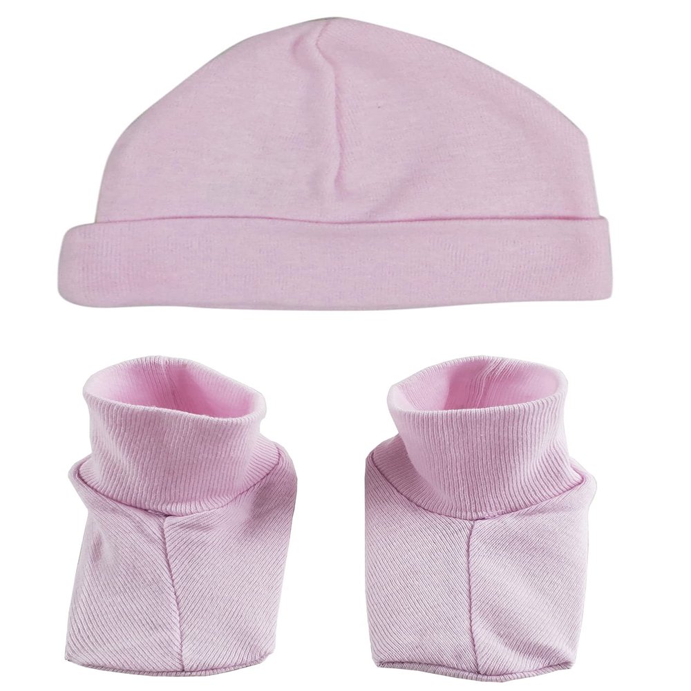 Bambini-Baby Cap & Bootie Set - Pink