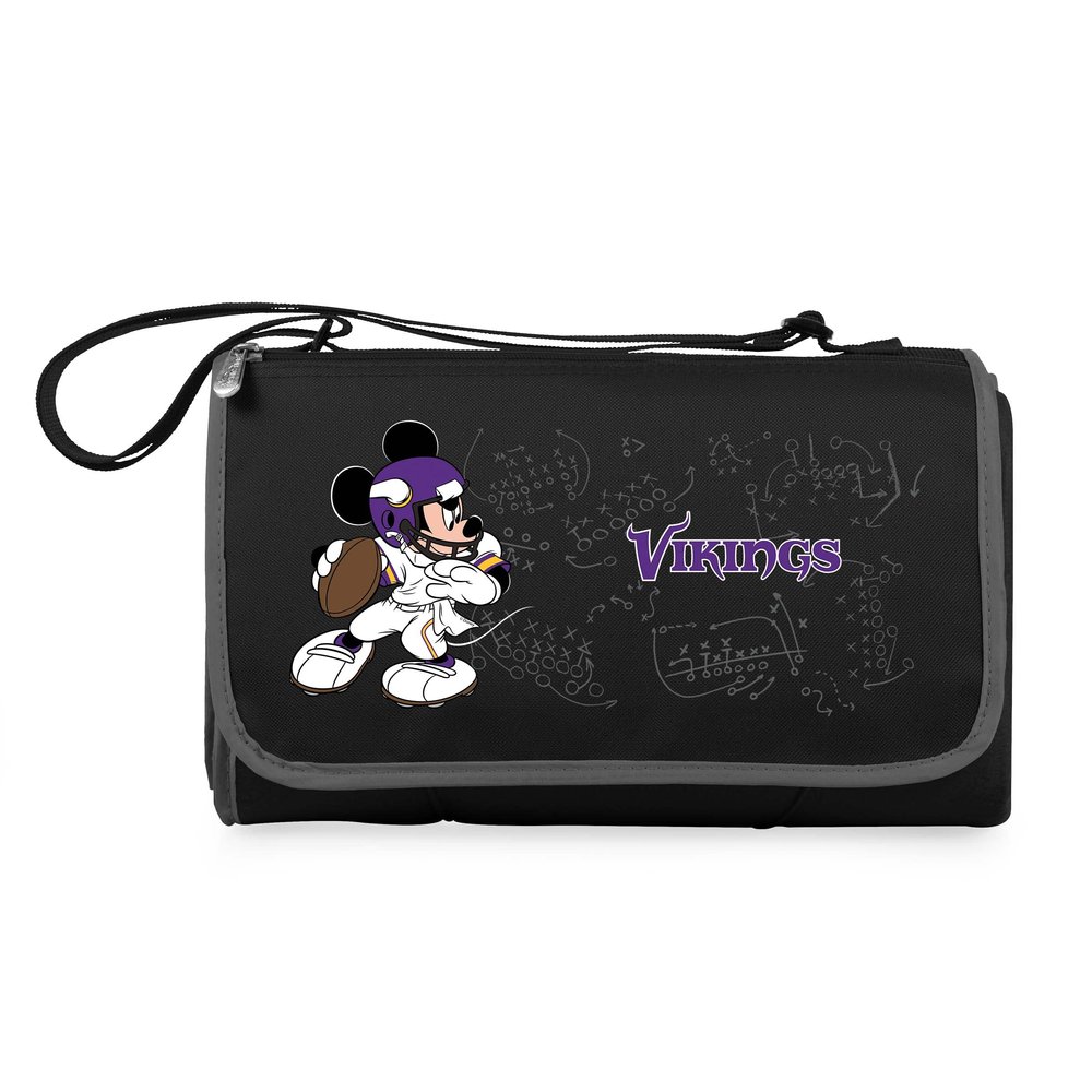Black Minnesota Vikings NFL Disney Outdoor Picnic Blanket Tote