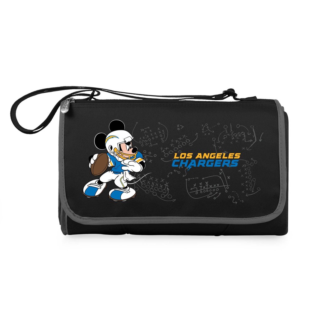 Black Los Angeles Chargers NFL Disney Outdoor Picnic Blanket Tote