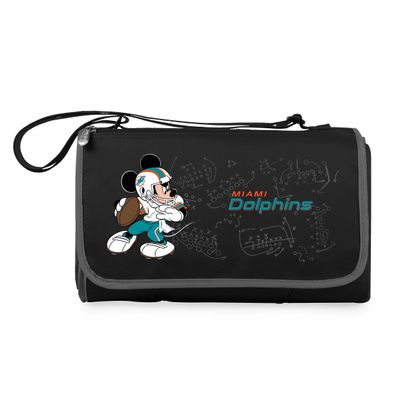 Black Miami Dolphins NFL Disney Outdoor Picnic Blanket Tote