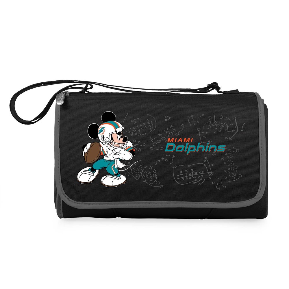 Black Miami Dolphins NFL Disney Outdoor Picnic Blanket Tote