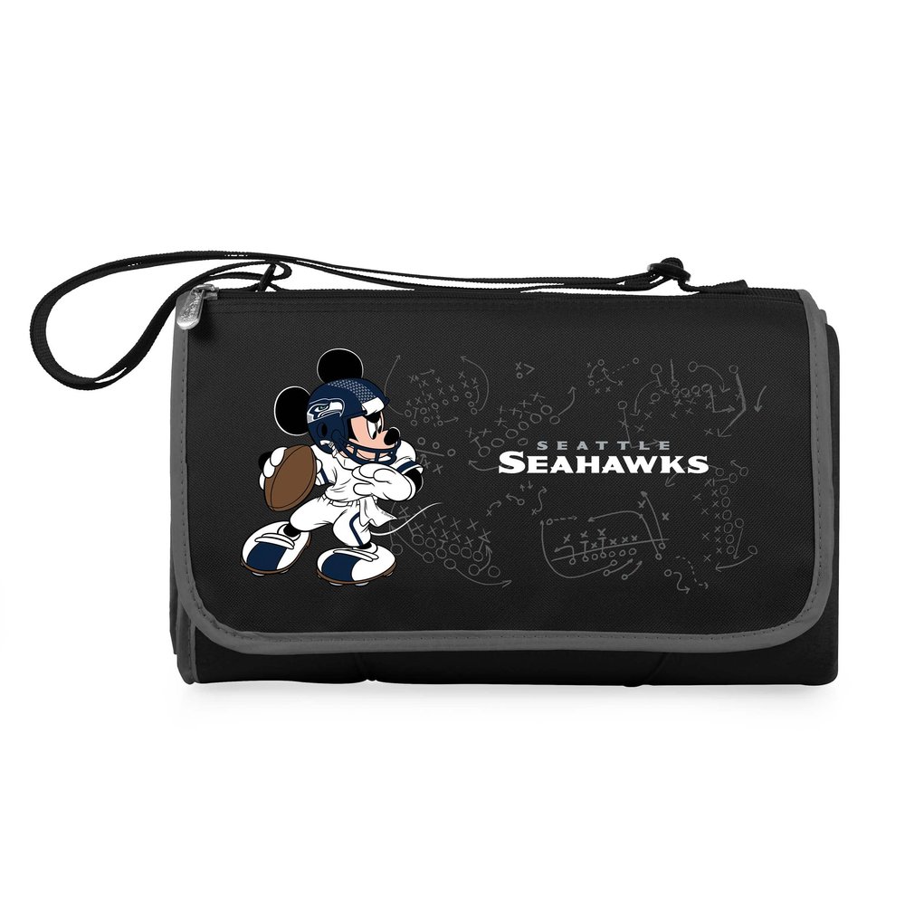 Black Seattle Seahawks NFL Disney Outdoor Picnic Blanket Tote