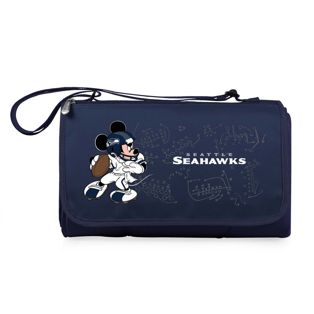 College Navy Seattle Seahawks NFL Disney Outdoor Picnic Blanket Tote