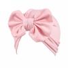 3-8 Years Old Cute Kids Solid Knot Hats Baby Girls Toddler Turban Bow Cap Infant Head Cap (Pink, one Size) view 1