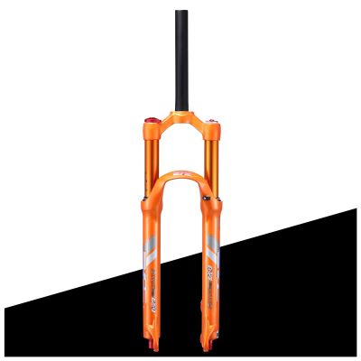 LvTu Mountain Bike Front Fork Air Suspension 27.5", Manual Lockout, 1-1/8'' Straight, Unisex's, Orange