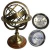 Victorian Brass Zodiac Armillary Desktop Decor Globe + Kalvin & Hughes Antique Brass Calendar Compass Christmas Decor Gifts view 1