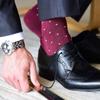PAIXUN Mens Personalized Wedding Gifts Groom Suit Groomsmen Bestman Socks Party Casual Crew Polka Dot Socks Labels view 2
